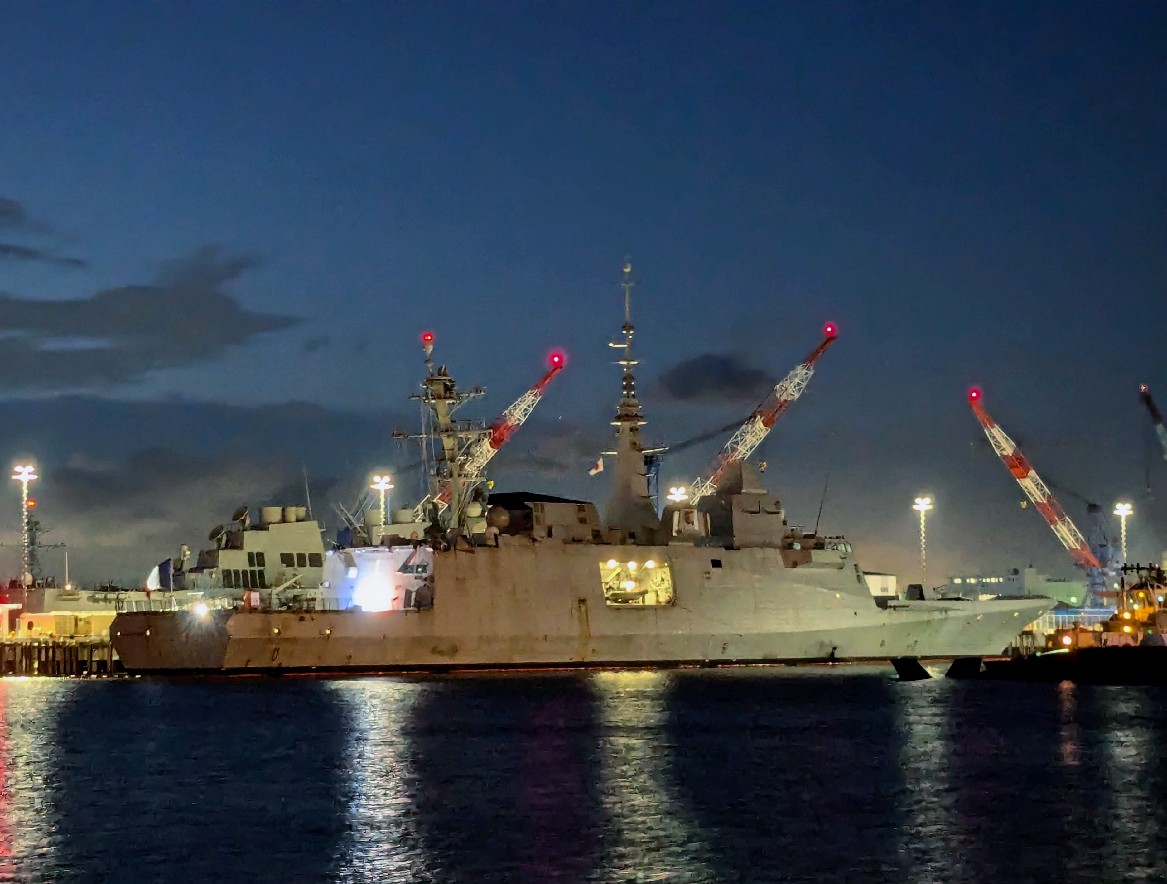 Yokosuka port at night