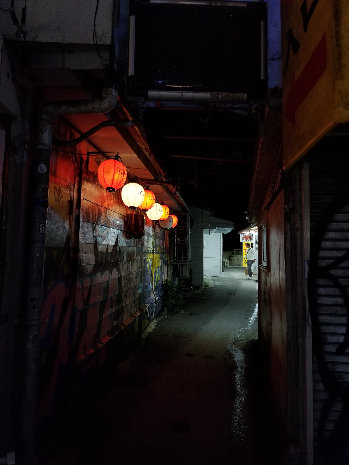 Night streets near Makishi (gateway to local alley areas)