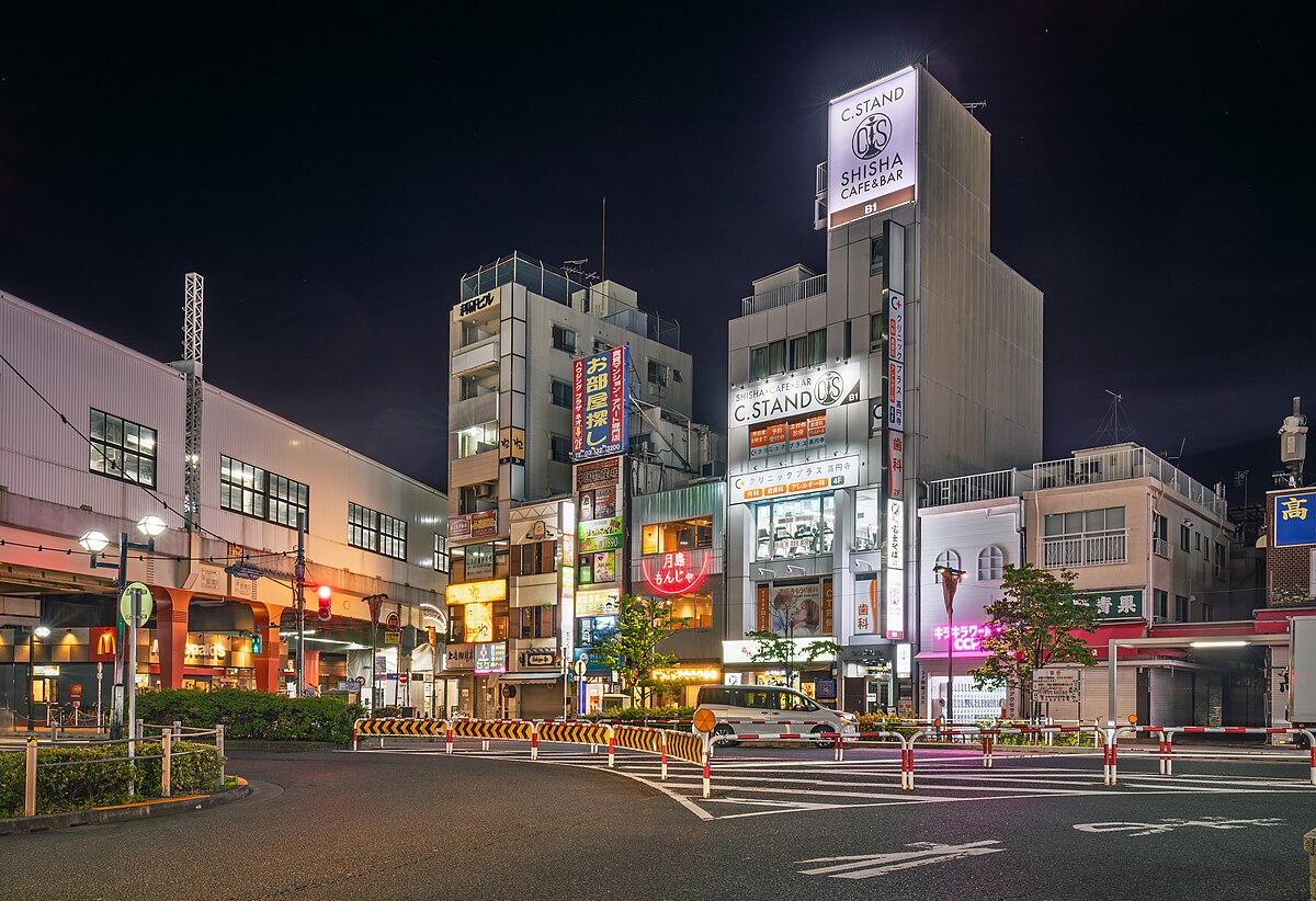 Koenji Station at night